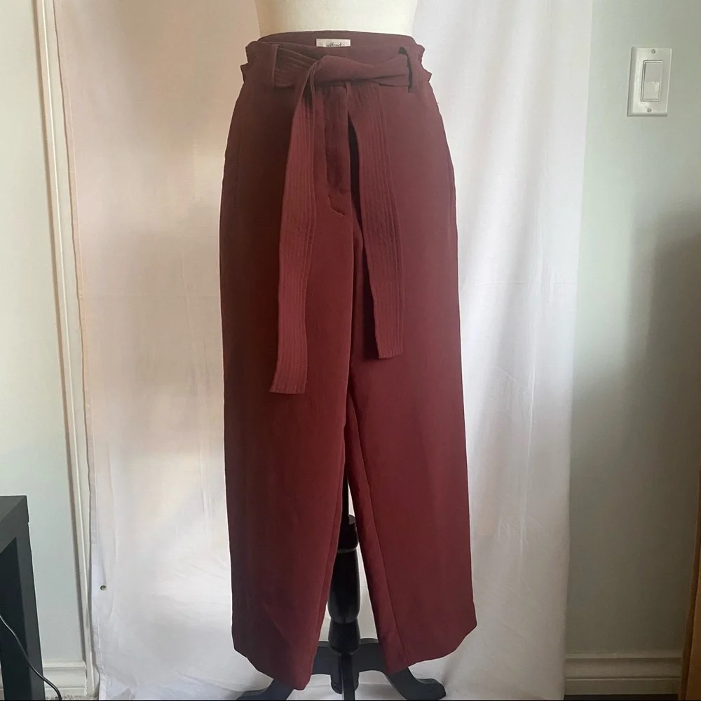 Wildfred Burgundy Tie-Front Pant - Picture 2 of 10